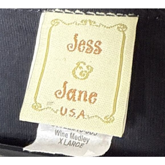 Jess & Jane Top Size  XL Red Wine Medley Sparkle Cotton T Shirt Merlot Cabernat - Picture 3 of 13